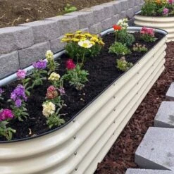 Vego 9 In 1 Modular Metal Raised Bed, Pearl White 16 Vego 9 In 1 Modular Metal Raised Bed, Pearl White -Gardening Supplies vb9n1 wh 3 1