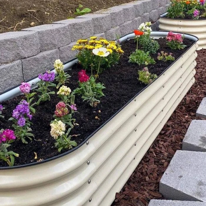 Vego 9 In 1 Modular Metal Raised Bed, Pearl White 8 Vego 9 In 1 Modular Metal Raised Bed, Pearl White - Image 6