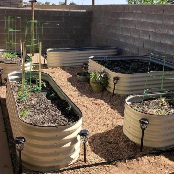 Vego 9 In 1 Modular Metal Raised Bed, Pearl White 6 Vego 9 In 1 Modular Metal Raised Bed, Pearl White - Image 4