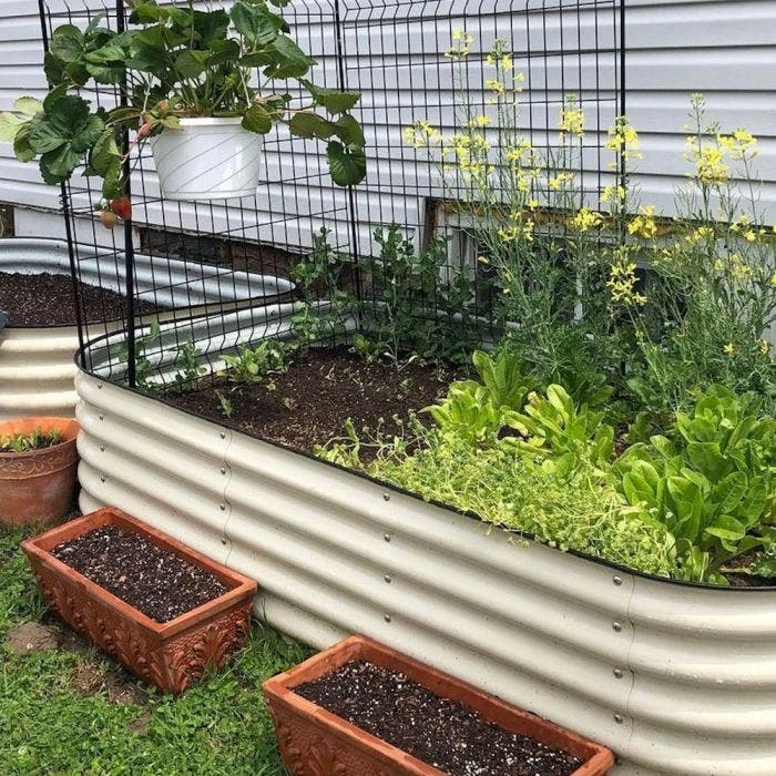 Vego 9 In 1 Modular Metal Raised Bed, Pearl White 9 Vego 9 In 1 Modular Metal Raised Bed, Pearl White - Image 7