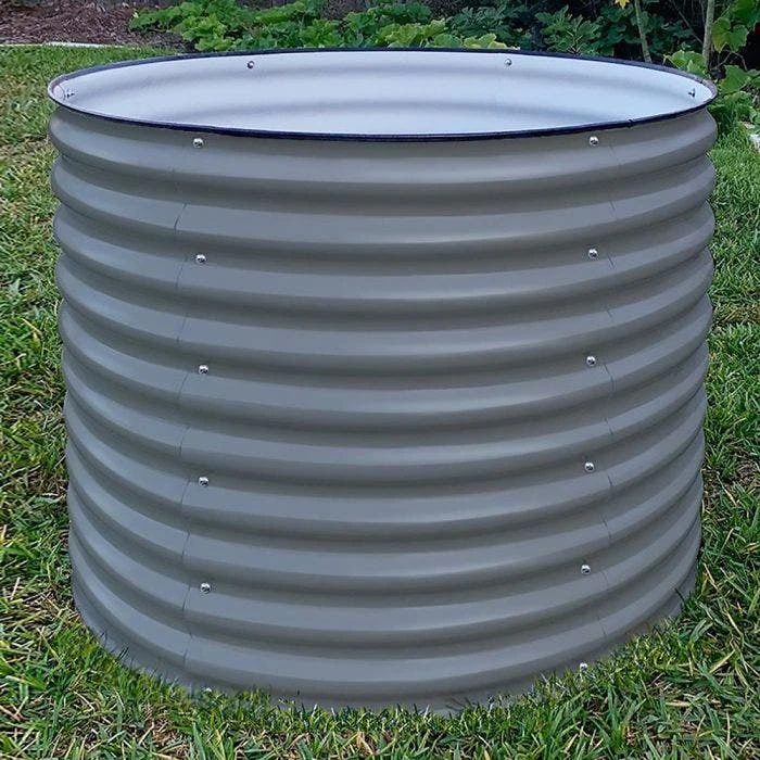 Vego Extra Tall Round Metal Raised Bed, Modern Grey 3 Vego Extra Tall Round Metal Raised Bed, Modern Grey