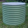 Vego Extra Tall Round Metal Raised Bed, Olive Green -Gardening Supplies vbr og 1