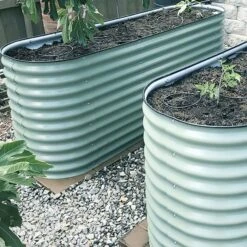 Vego Extra Tall 6 In 1 Modular Metal Raised Bed, Olive Green -Gardening Supplies vbt6n1 og 2 1