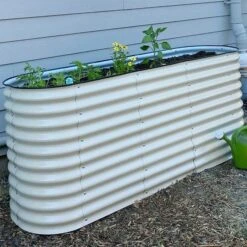 Vego Extra Tall 6 In 1 Modular Metal Raised Bed, Pearl White -Gardening Supplies vbt6n1 wh 2 1