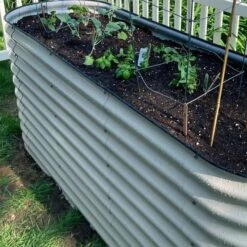 Vego Extra Tall 6 In 1 Modular Metal Raised Bed, Pearl White -Gardening Supplies vbt6n1 wh 3 1