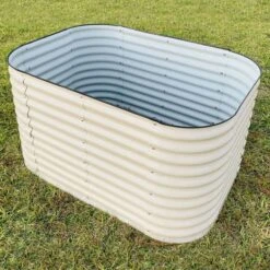 Vego Extra Tall 6 In 1 Modular Metal Raised Bed, Pearl White