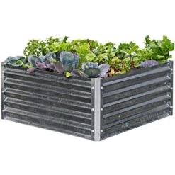 EarthMark Galvanized Metal Raised Garden Bed High Square 13 EarthMark Galvanized Metal Raised Garden Bed High Square -Gardening Supplies vp mgbh0xx 5