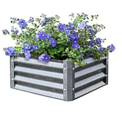 EarthMark Galvanized Metal Raised Garden Bed Low Square -Gardening Supplies vp mgbl0xx 1