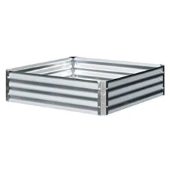 EarthMark Galvanized Metal Raised Garden Bed Low Square -Gardening Supplies vp mgbl0xx 4