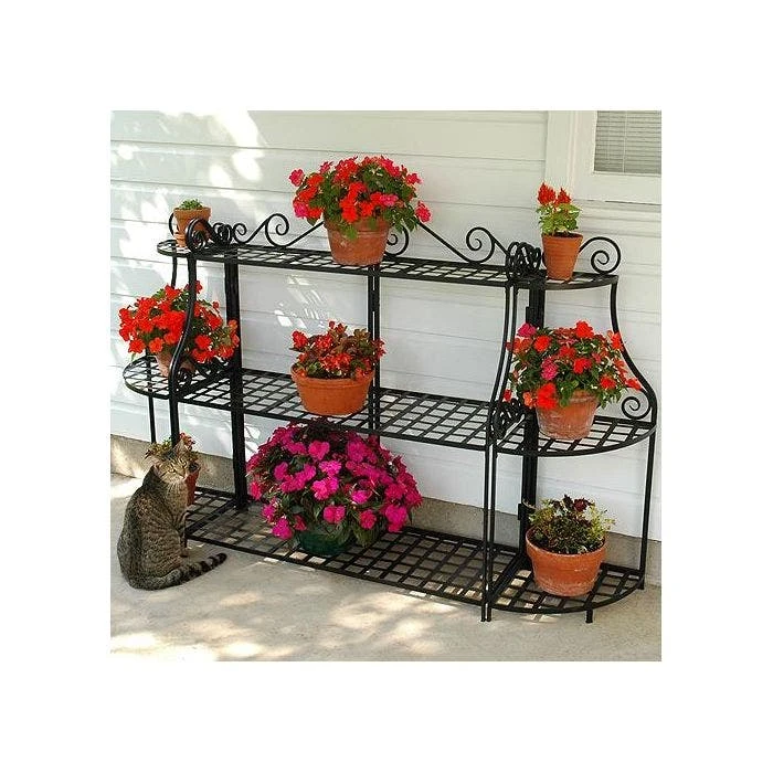 Black Forged Steel Plant Stand 3 Black Forged Steel Plant Stand