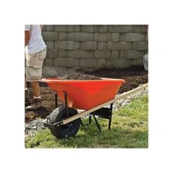 Leonard 6-Cubic-Foot Capacity Poly Tray Wheelbarrow With Pneumatic Tire -Gardening Supplies wb6 3 1
